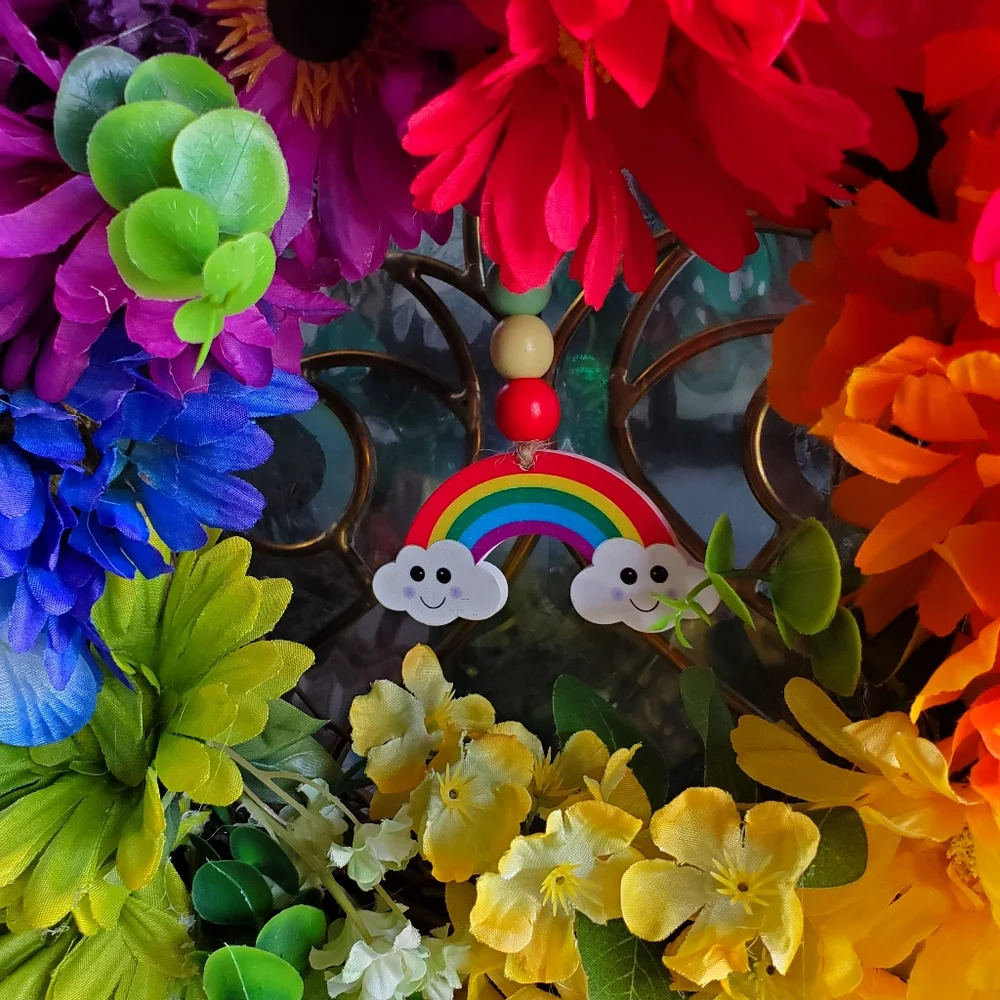Floral Rainbow Wreath